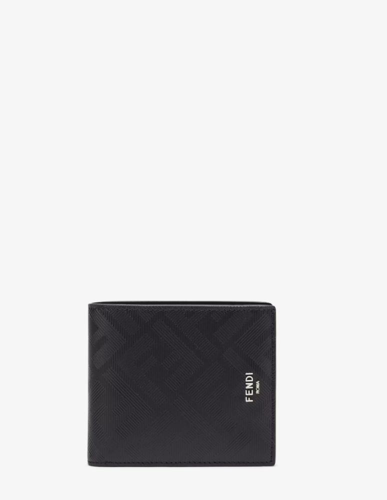 محفظة فندي جلد Fendi Shadow بتفاصيل سجنشر فخمه وعلامه فضيه- اسود/ احمر