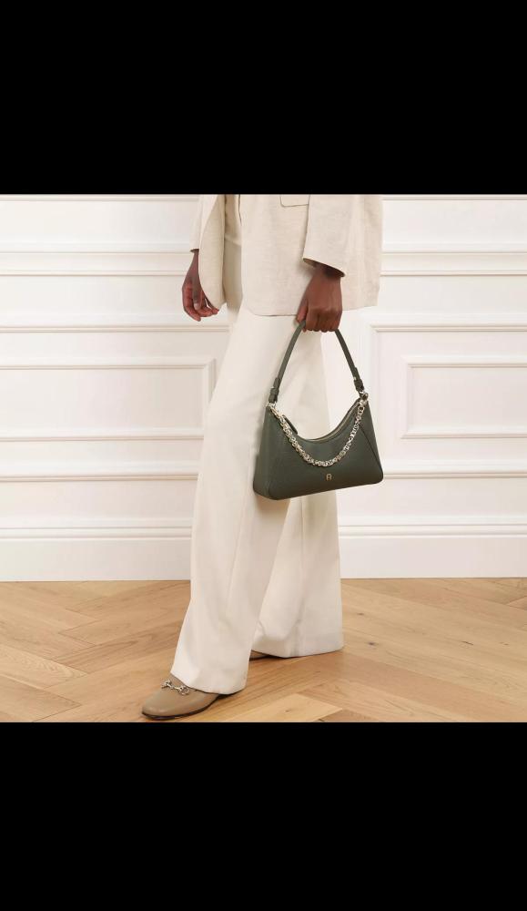 اجنر جيا لذر شولدر بستراب لوقو- زيتيه aigner gia shoulder bag