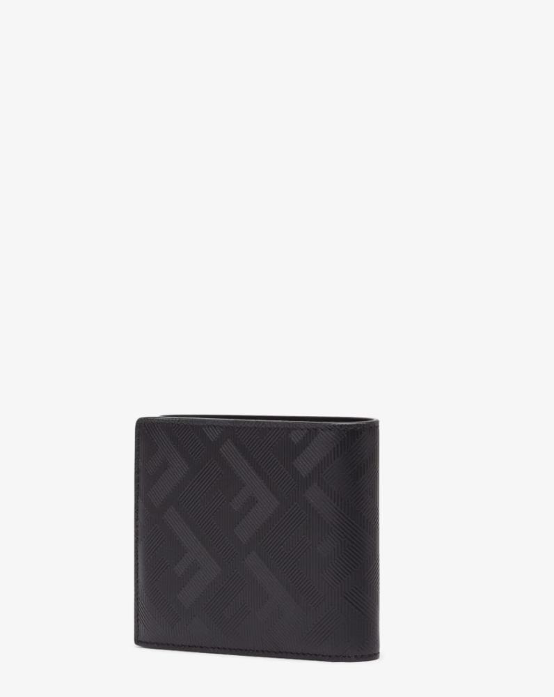 محفظة فندي جلد Fendi Shadow بتفاصيل سجنشر فخمه وعلامه فضيه- اسود/ احمر