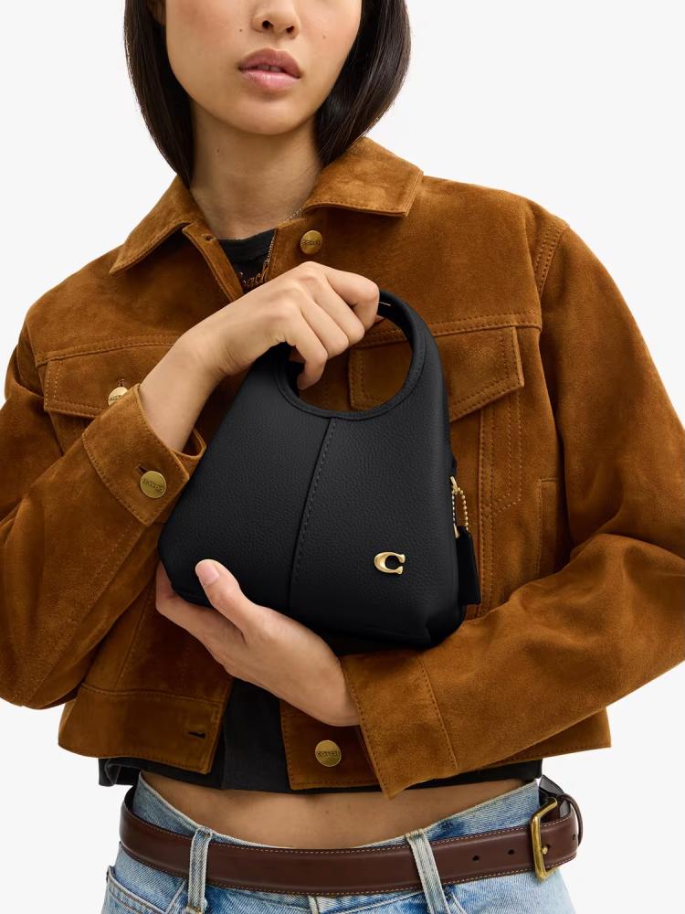 كوتش ميني لانا 19 جلد اسود Coach Lana 19 Leather Shoulder Bag, Black