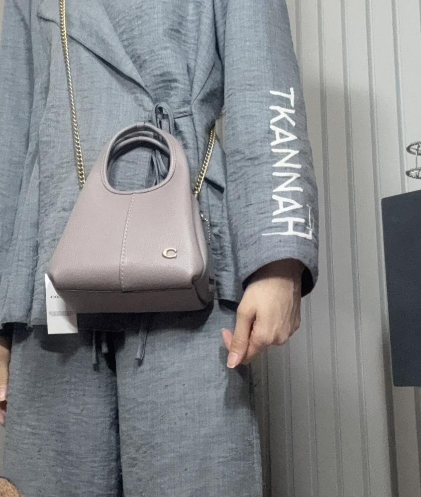 كوتش ميني لانا 19 جلد بيج Coach Lana 19 Leather Shoulder Bag, CCY32/B4/AH