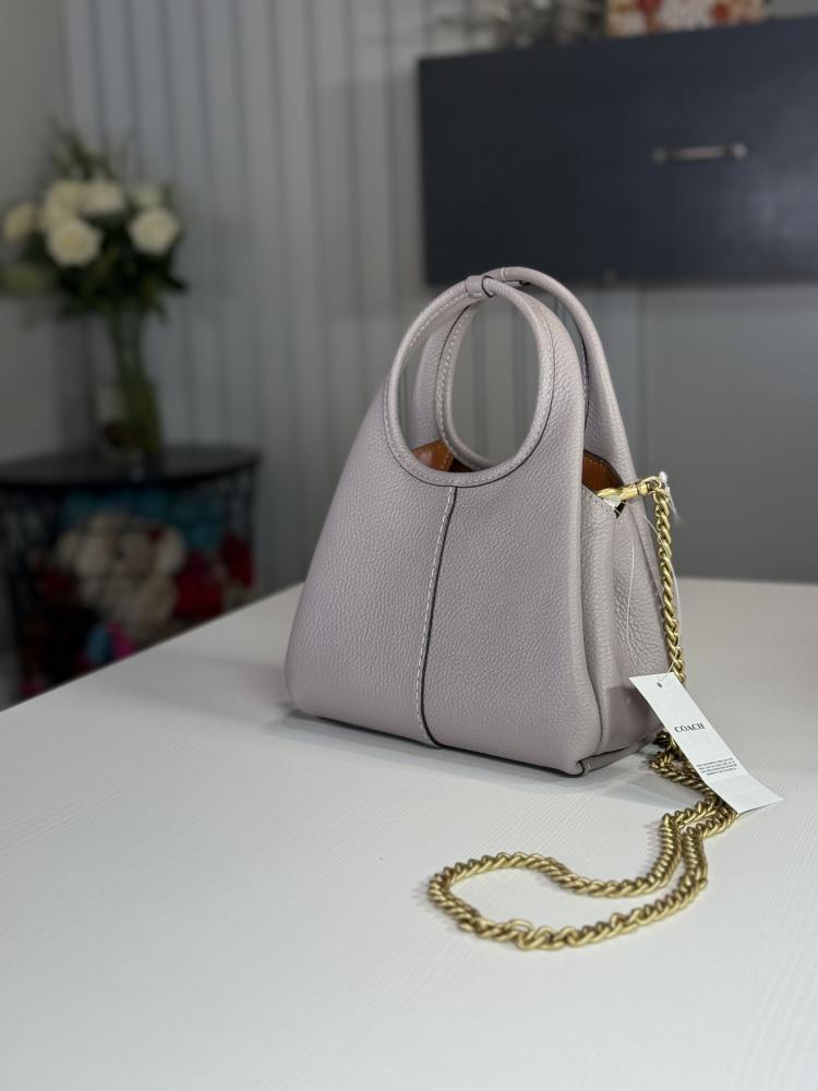 كوتش ميني لانا 19 جلد بيج Coach Lana 19 Leather Shoulder Bag, CCY32/B4/AH