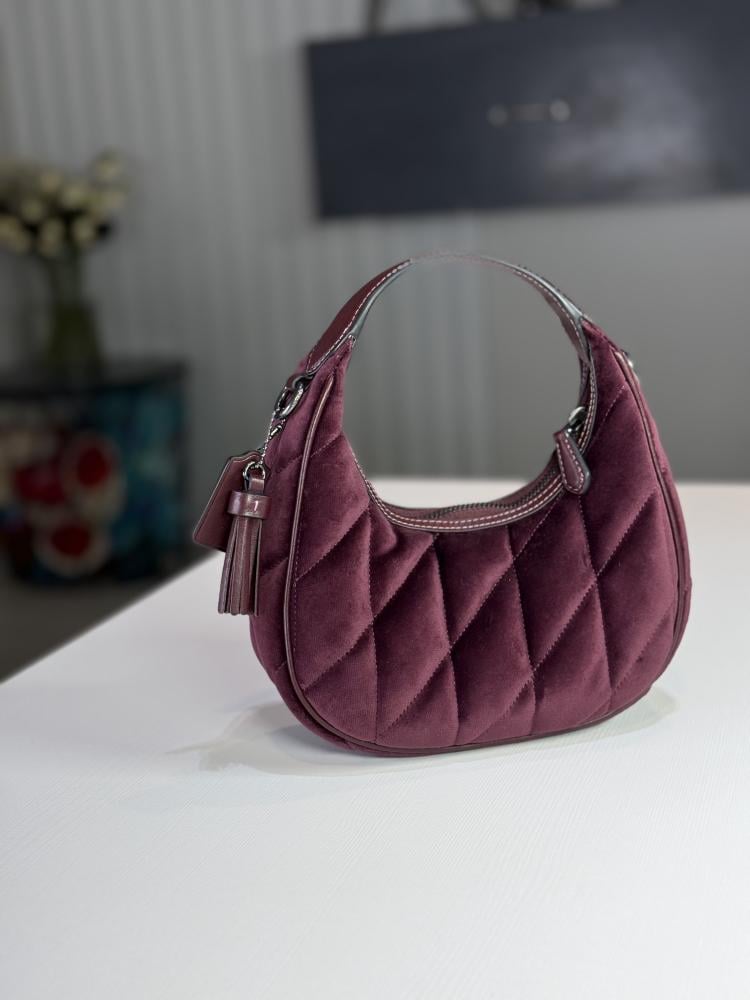 كوتش كامرون فالفيت برجندي ميني Carmen Mini Crossbody Bag