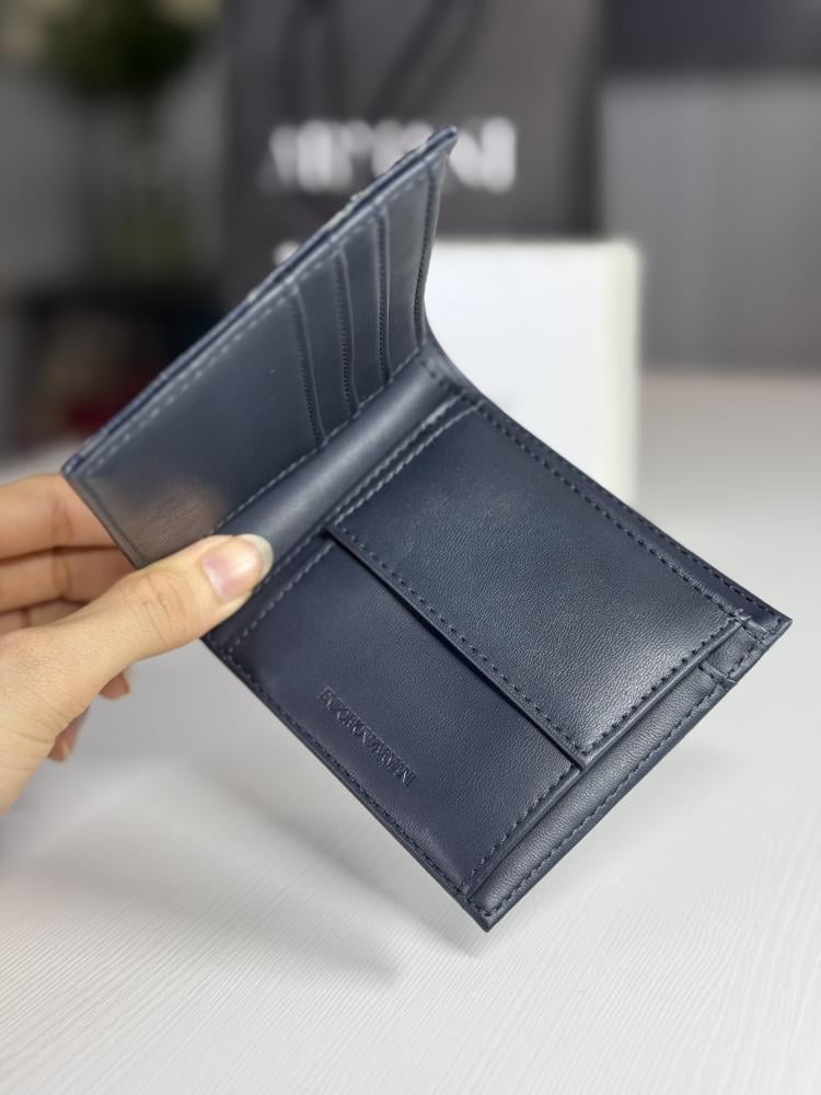 محفظة امبوريو ارماني بشعار ازرق ولوقو الصقر-emporio armani navy signature wallet