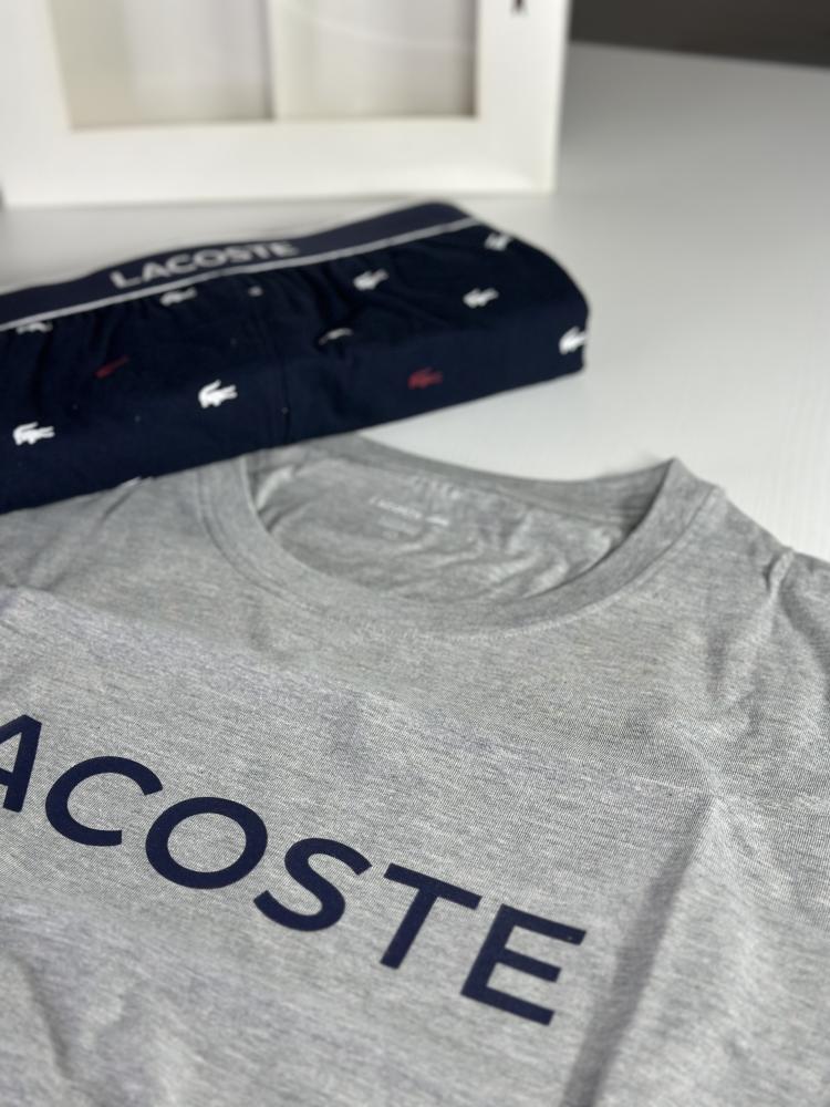 طقم بجاما لاكوست رجالي ببنطلون سجنشر مقاس لارج