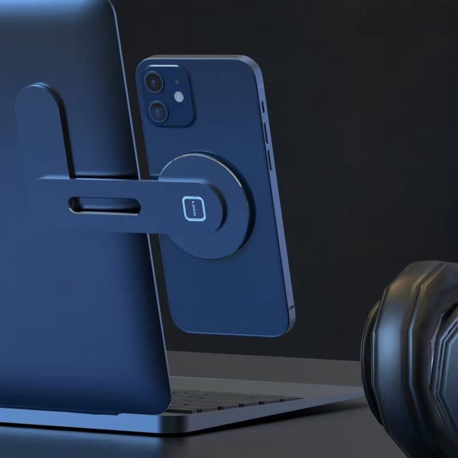 Morplus - mobile phone holder with computer blue