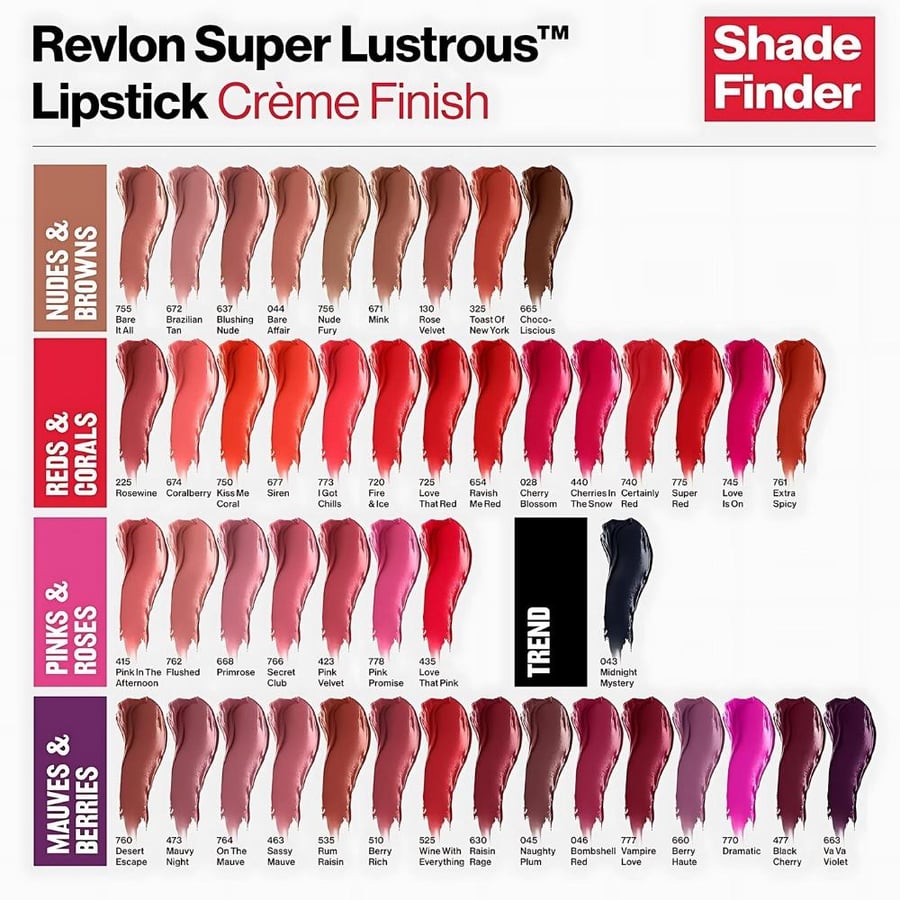 Super Lustrous Lipstick with moisturizing creamy formula, shade 773 I Got Chels, from Revlon, 4.2 grams