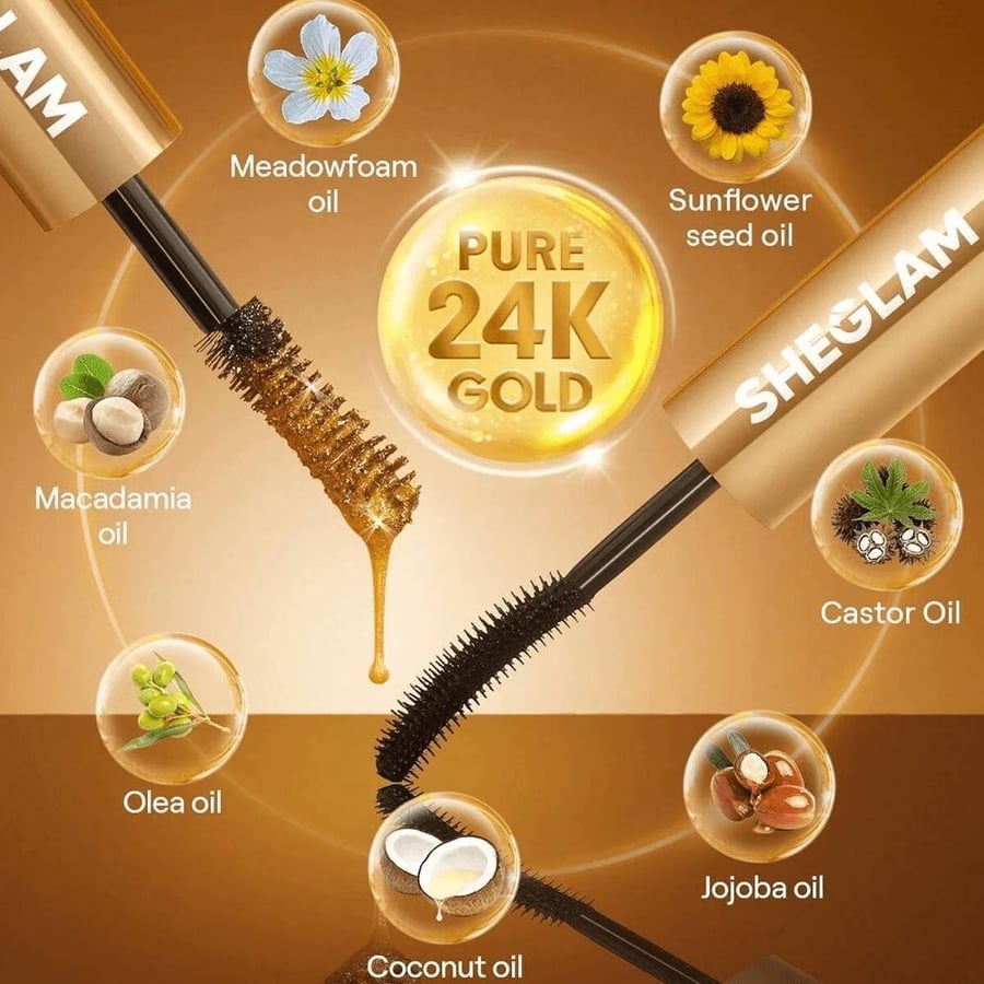 ماسكارا متعددة التأثيرات مقاومة للماء 24K الكل في واحد من شيجلام - أسود
