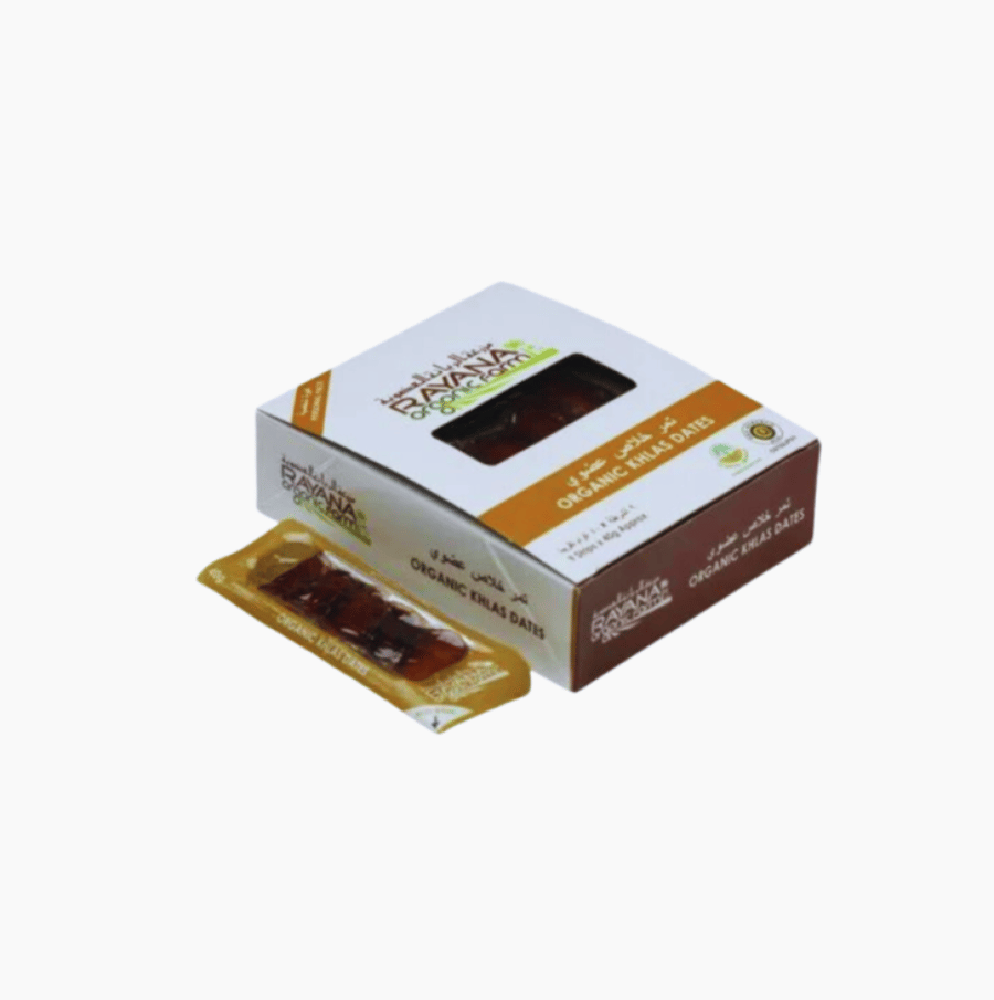 تمر خلاص عضوي 9اشرطة×40جرام(عبوه شخصيه)