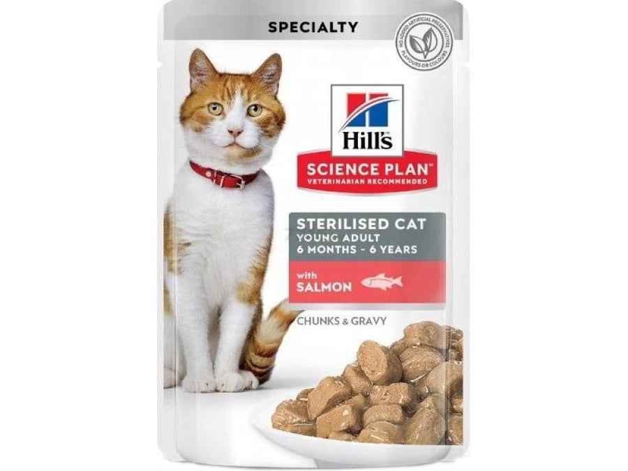 هيلز طعام رطب للقطط المعقمة بالسالمون 85g