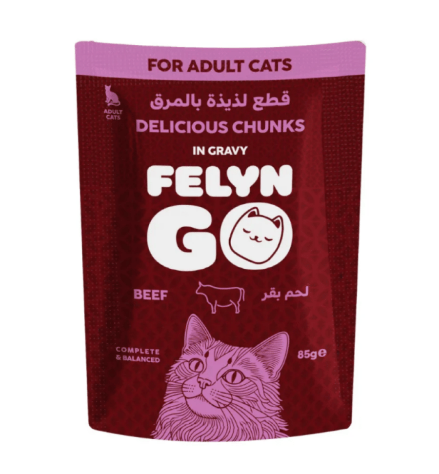 Villain Go Wet Cat Food Beef Chunks in Gravy 85g