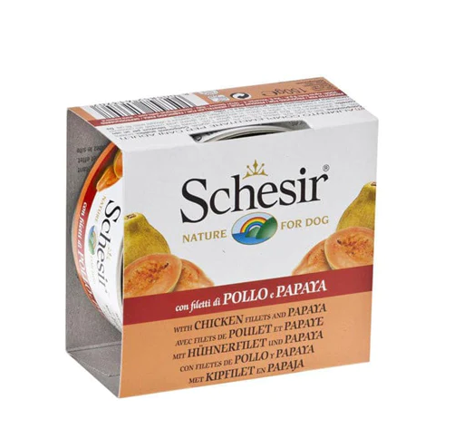 schesir Canned Chicken Fillet with Papaya for Dogs 150g