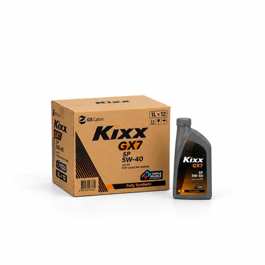 كرتون زيت محرك كيكس GX7 5W-40 تخليقي بالكامل API SP – عدد 12 عبوة × 1 لتر