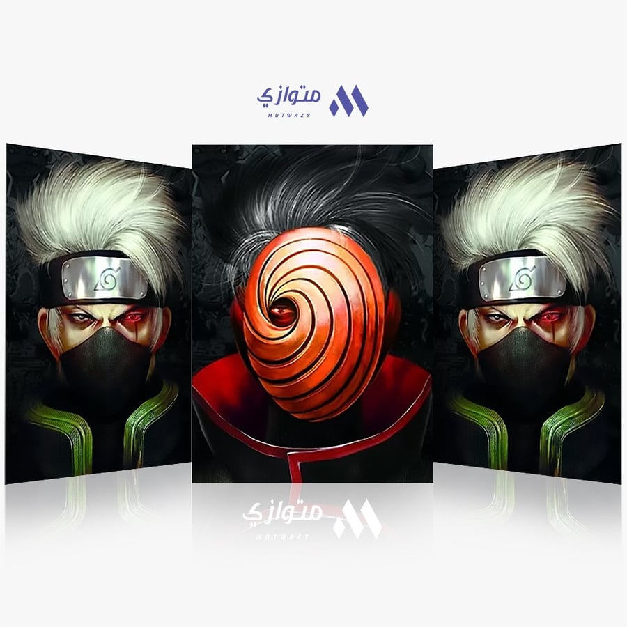 بوستر أنمي 3D متحرك - كاكاشي و أوبيتو من أنمي ناروتو