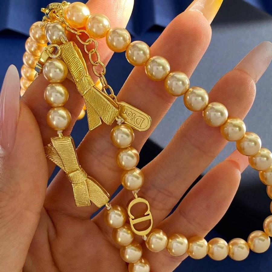 طقم سلسلة وسوار ديور CD Bow
