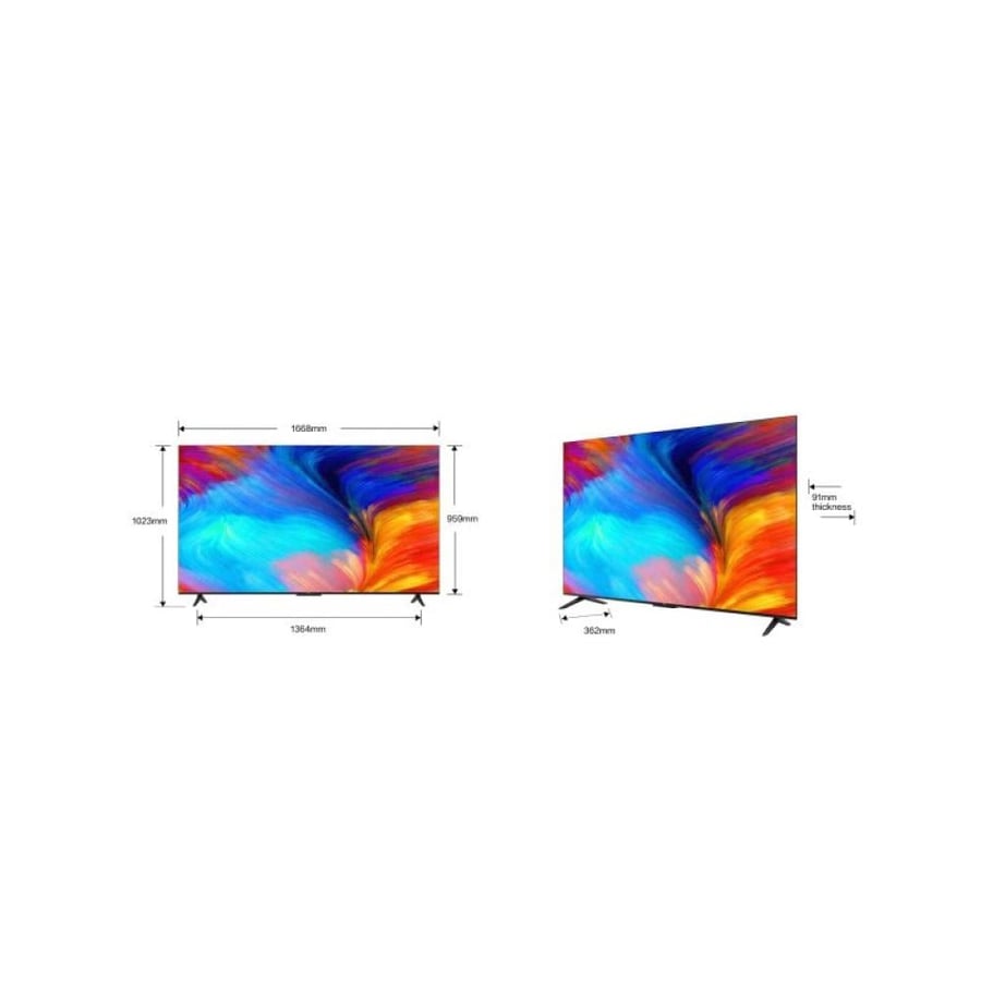 تي سي أل شاشة سمارت HDR 4K UHD جوجل - 75 بوصة - 75P69B