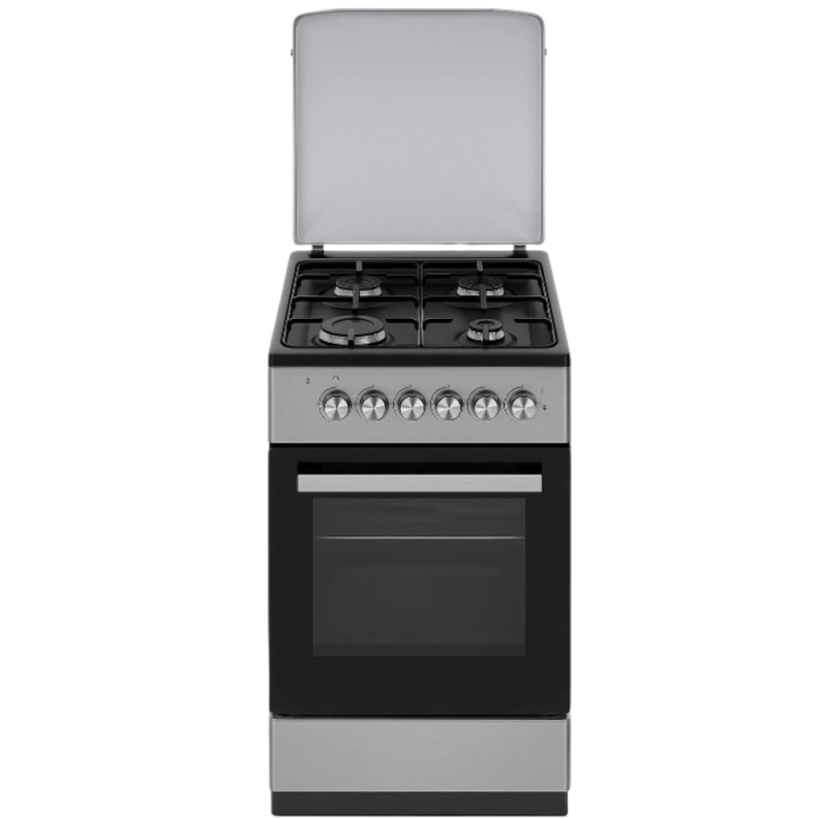 كلاس فرن غاز 4 شعلات - 60 ليتر - 60x60 سم - فضي وأسود - T6403