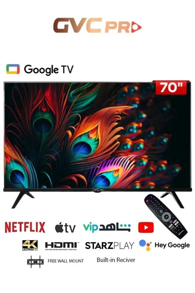 شاشة جي في سي 70 بوصة سمارت جوجل GVC-70GO8200 GVC PRO 4K