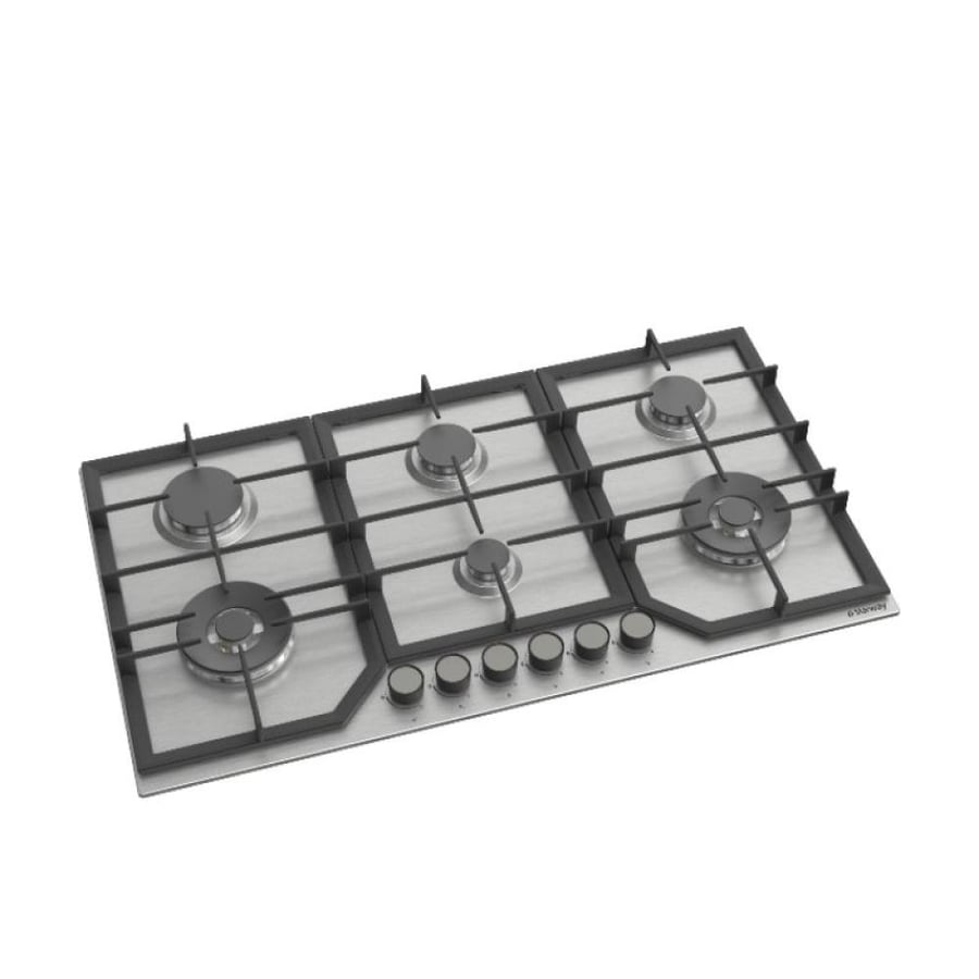 ستار واي سطح غاز ستانلس ستيل - 6 شعلات - 60x90 سم - فضي - SWBH9605-RT191
