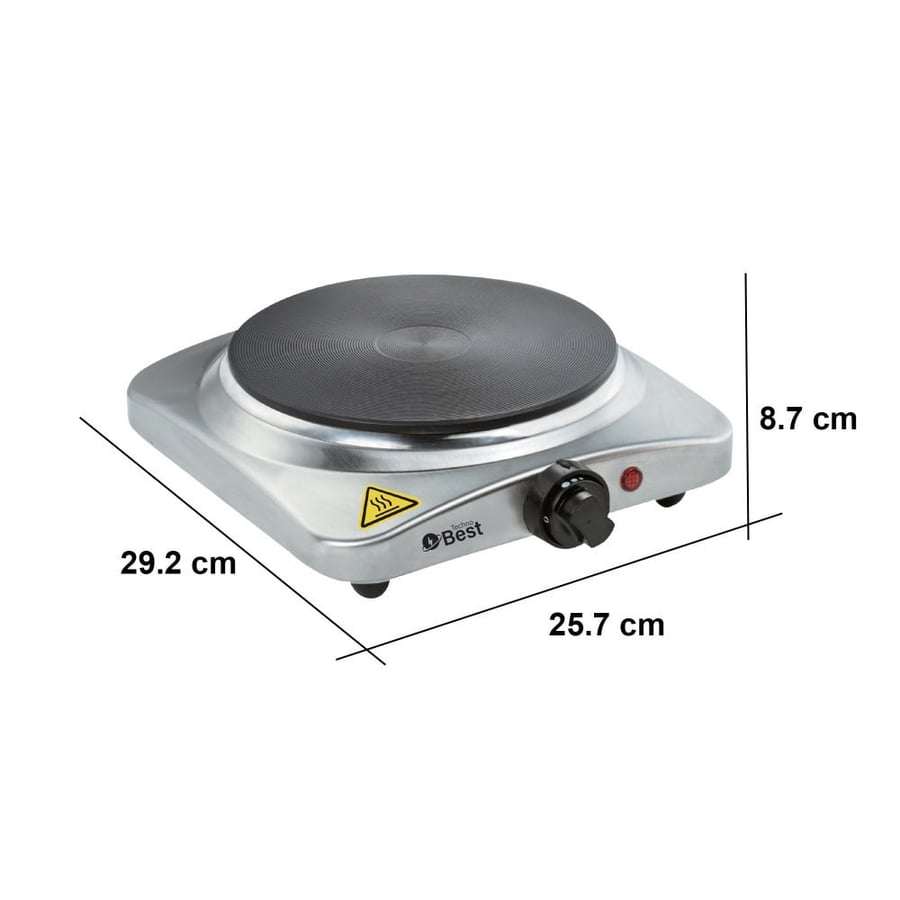 Technobest 1500W Single Burner Electric Cooking Stove - Stainless Steel - BHP-001