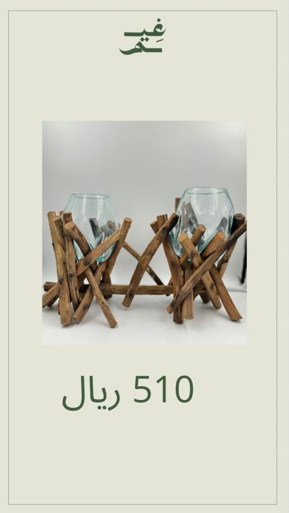 ديكور زجاج وخشب طبيعي 100%