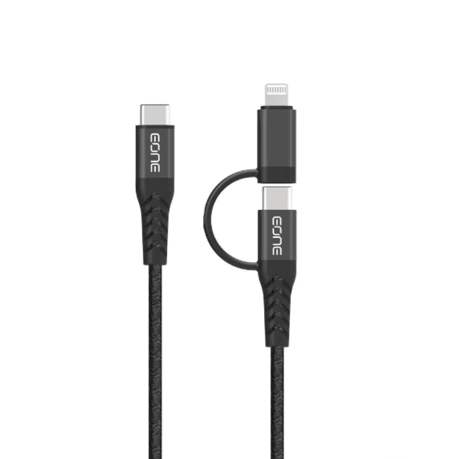 كيبل شحن سريع 2 في 1 من EONE – Type-C إلى Type-C & Lightning بقدرة 60W
