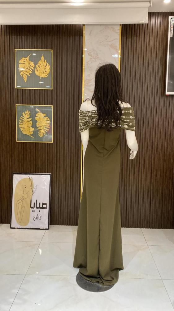 فستان  سهرة حزام كتف