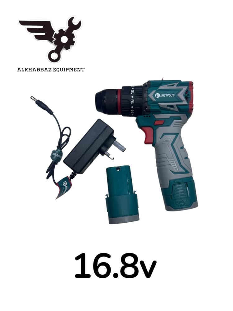 دريل شحنBRUSHLESS بطاريتبن 16.8 V ماركة intiplus   الصناعة الصين  فك وربط البراغي للخسب والحديد  ضمان تشغيلي