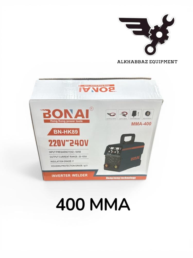 مكينة لحام 400 MMA  ماركة BONAI  الصناعة  الصين ضمان تشغيلي