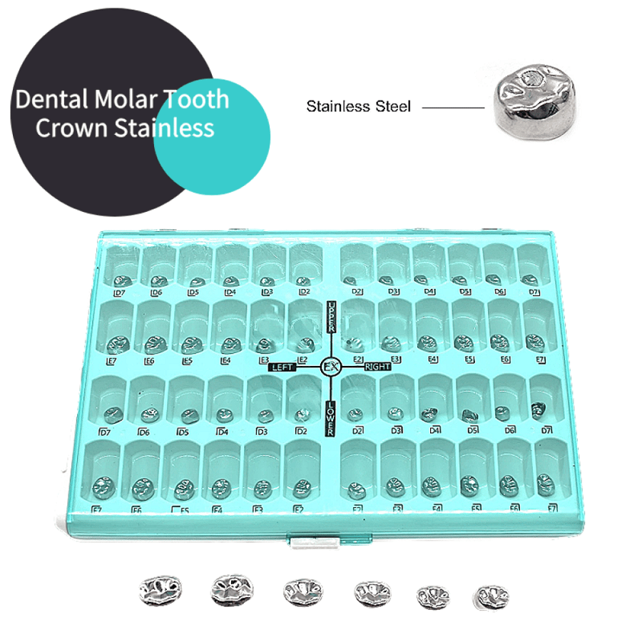 DENTAL SHINHUNG STAINLESS STEEL KIDS CROWN KIT 48 CROWNS