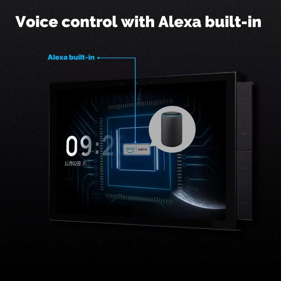 لوحة تحكم ذكية مركزية بشاشة لمس 10.1 إنش مع Alexa مدمج