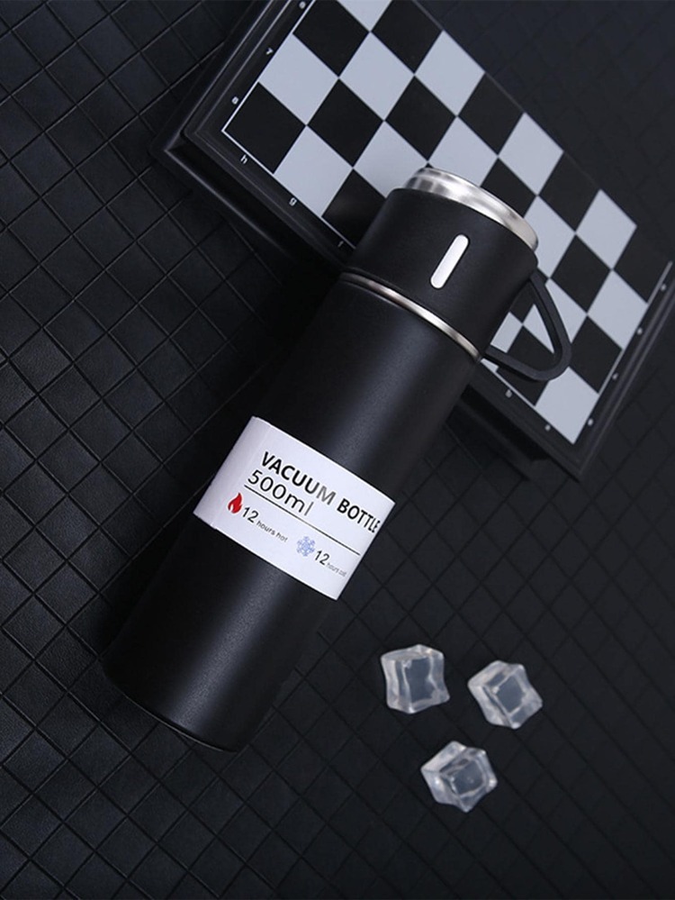 ترمس مطارة حافظ للحرارة 500 مللي Vacuum Flask Set - اسود