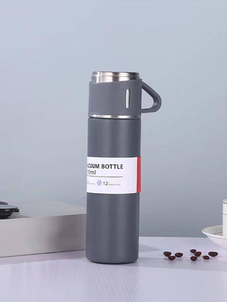 ترمس مطارة حافظ للحرارة 500 مللي Vacuum Flask Set - رمادي