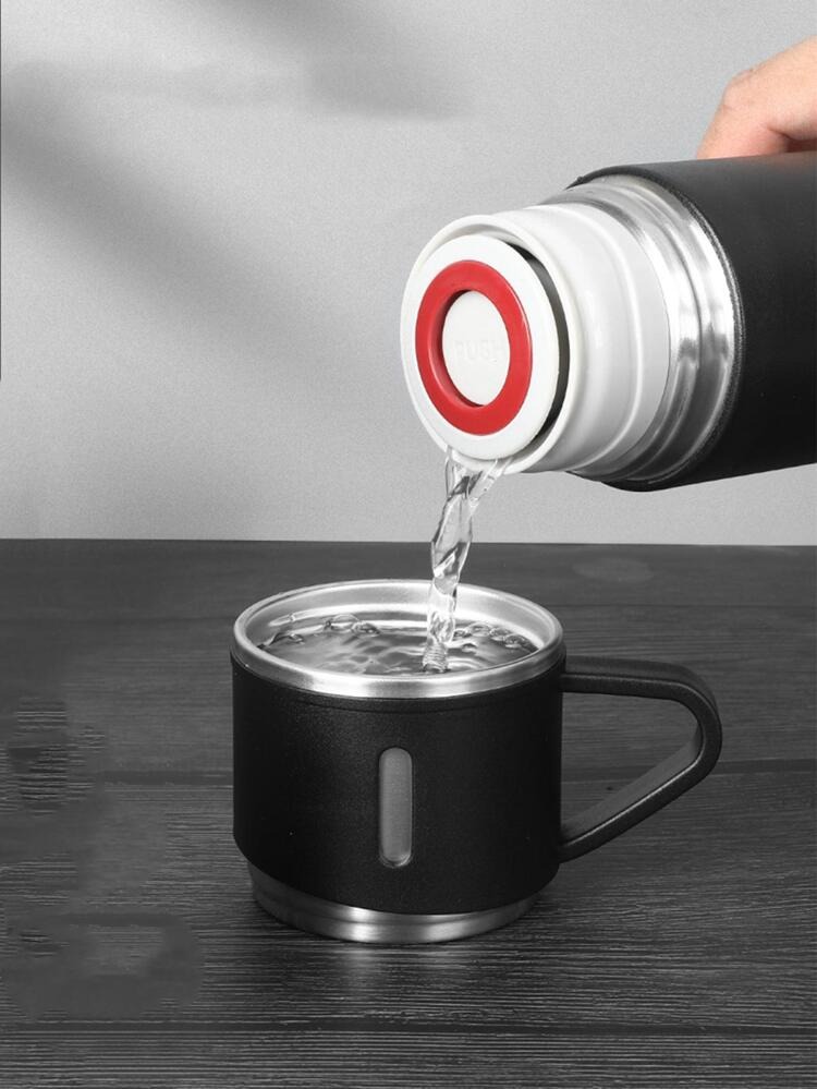 ترمس مطارة حافظ للحرارة 500 مللي Vacuum Flask Set - اسود