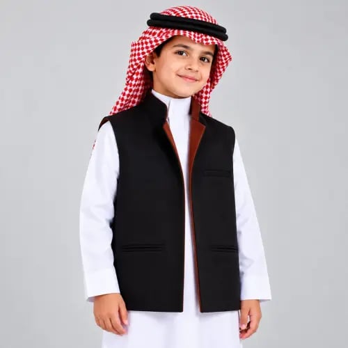 سديري أطفال دبل فيس لون اسود مع عنابي