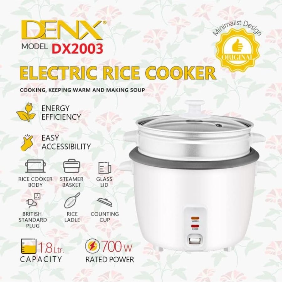 جهاز طهي الارز الكهربائي 1.8 لتر 700 واط دينكس DX2003
