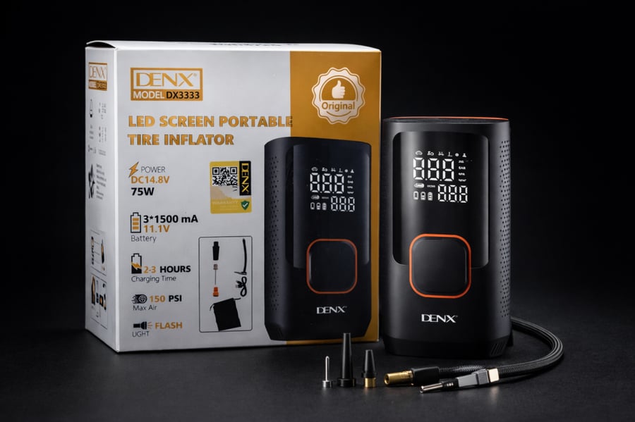 منفاخ الإطارات الذكي والمحمول من DENX - موديل DX3333