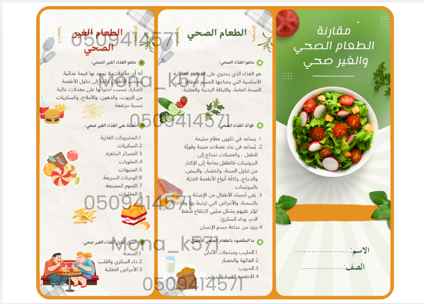الطعام الصحي والغير صحي