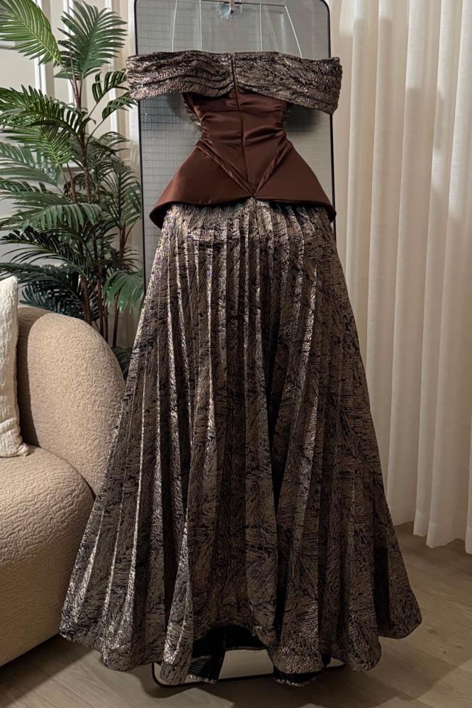 فستان سهرة براون إمبيريال