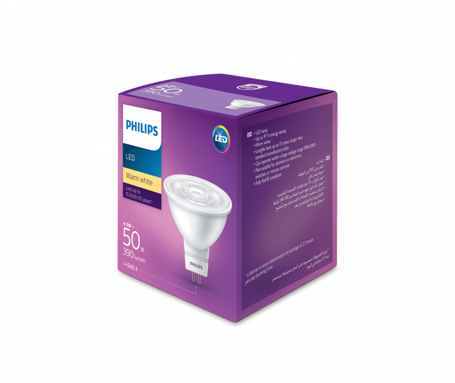 اسبوت (ليد)  قاعدة دبوس MR16 اصفر 4.5 واط مباشر - PHI-929001874068
