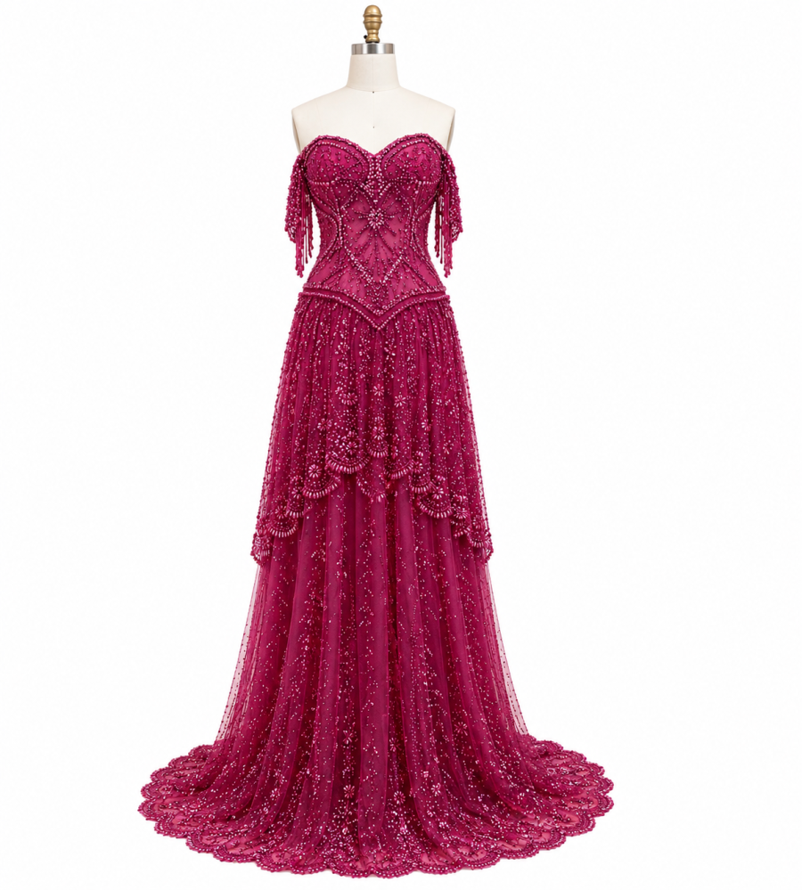 فستان عودي R246 ( يحتاج ٥٠ يوم)