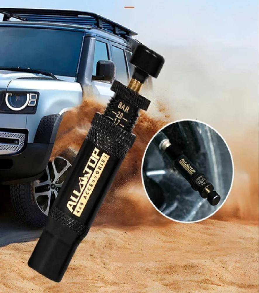 Automatic deflation valve, one piece, Adjustable Auto-Stop Air-Down Deflator, 10-30 PSI