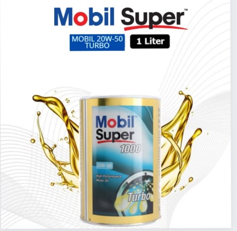 زيت موبيل سوبر 1000زيت محرك 20W-50 توربو 1لتر