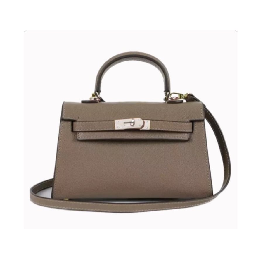 19cm Khaki -silver hardware