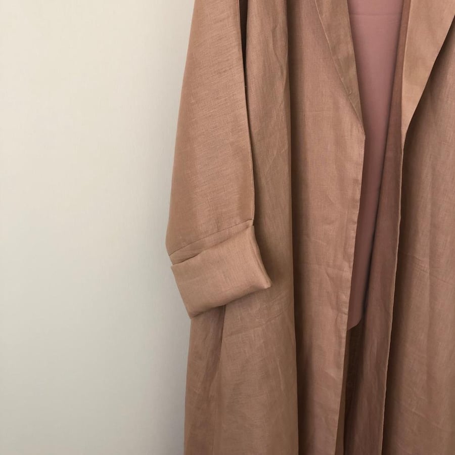 عباية كتان سُترة | مشمشي