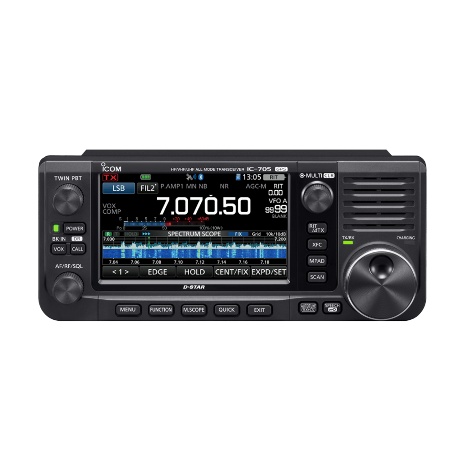 ICOM IC-705 HF/50/144/430MHz – جهاز هواة لاسلكي محمول SDR