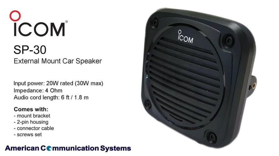 سماعة خارجية ICOM SP-30 الأصلية – مكبر صوت احترافي عالي الوضوح