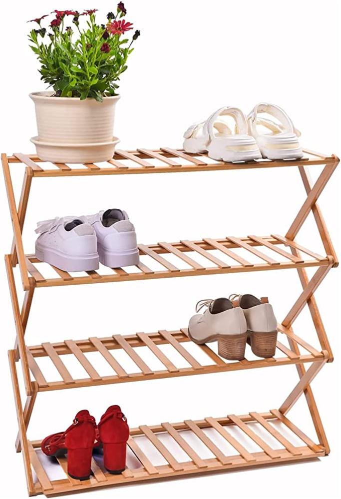 Bamboo Shoes Rack Stand 4 Tier