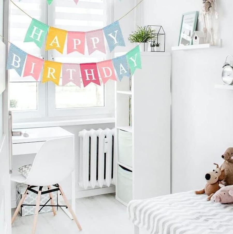 لافتة Happy Birthday معلقة جاهزة لون متعدد الألوان 3 متر - هبة