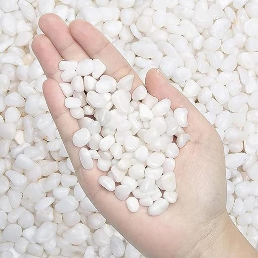 Natural Polished White Decorative Pebbles 2lb